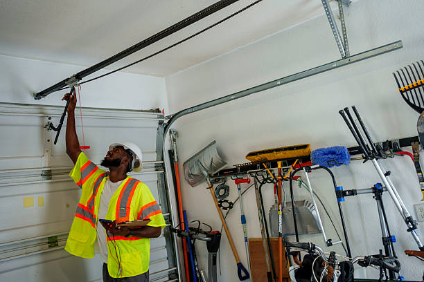 Professional Garage Door Panel Replacement technician working in Secaucus, NJ